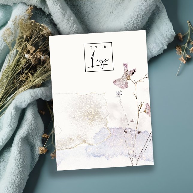 Glitter Pressed Flowers Blank Logo Jewelry Display Business Card (Creator Uploaded)