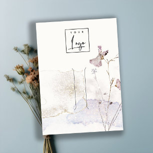 Glitter Pressed Flowers Hairpin Logo Display Business Card