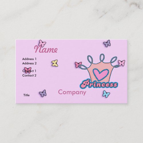 Glitter Princess Design Business Card