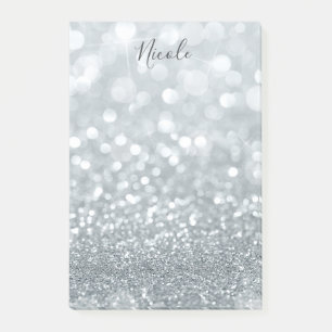 Glitter Princess Silver Sparkle Glamour  Post-it Notes