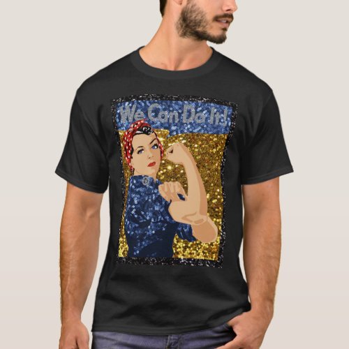 glitter print rosie the riveter Classic T_Shirt