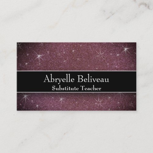 Glitter Professional Substitute Preschool Teachers Business Card