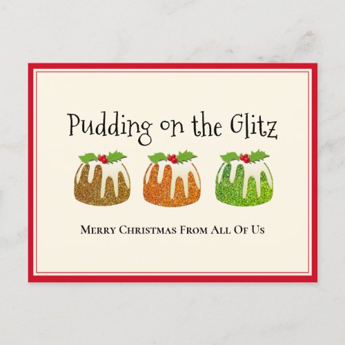 Glitter Pudding Christmas Card