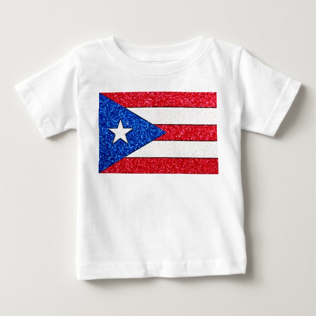 Glitter Puerto Rico flag baby shirt (Front)