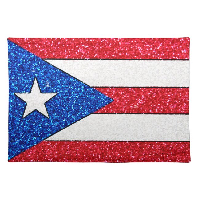 Glitter Puerto Rico flag placemat (Front)
