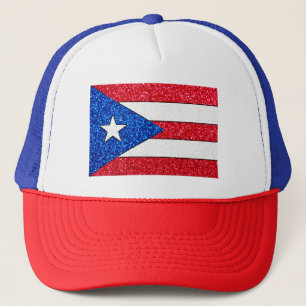 Glitter Puerto Rico flag trucker hat