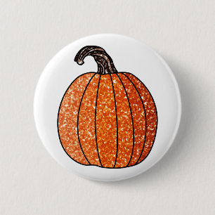 Glitter Pumpkin Button