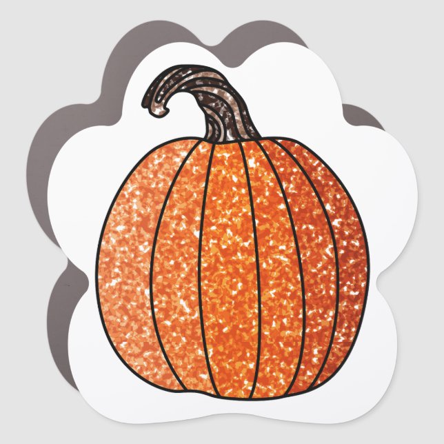 Glitter Pumpkin Car Magnet (Front)