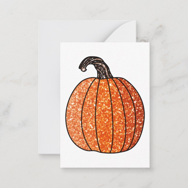Glitter Pumpkin Note Card (Front)