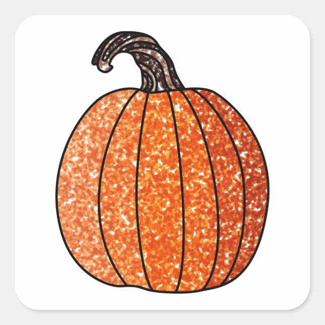 Glitter Pumpkin Square Sticker (Front)