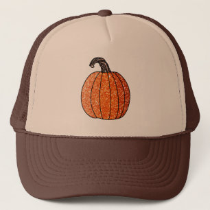 Glitter Pumpkin Trucker Hat
