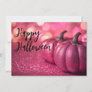 Glitter Pumpkins Halloween Greeting Card