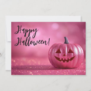 Glitter Pumpkins Halloween Greeting Card