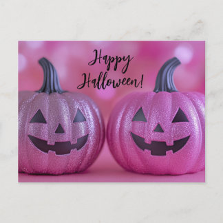 Glitter Pumpkins Halloween Greeting Card