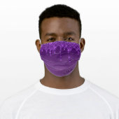 Glitter Purple Amethyst Drip Monogrammed Script Adult Cloth Face Mask (Worn)