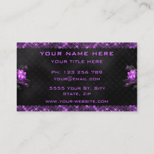 Glitter Purple Black Business Card Template
