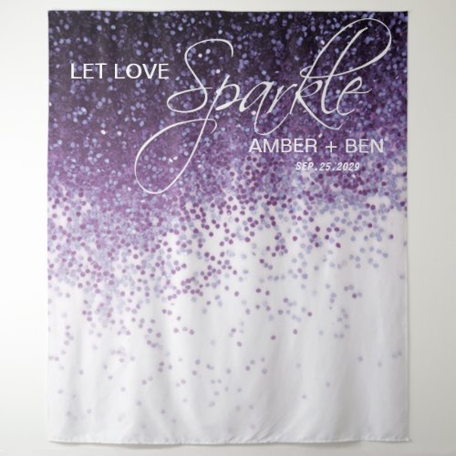 Glitter Purple Confetti Wedding Backdrop Reception