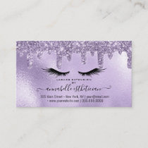 Glitter Purple Eyelash Extension Appointment Business Card
