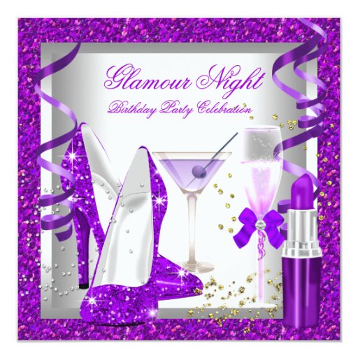 Purple Birthday Party Invitations 9