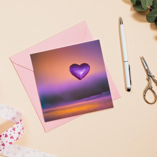 Glitter Purple Heart Postcard