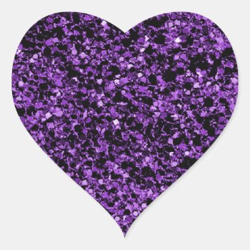 Glitter Purple Heart Sticker by LPFedorchak at Zazzle