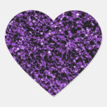 Glitter purple heart sticker