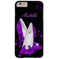 Glitter Purple High Heels Black Barely There iPhone 6 Plus Case