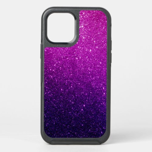 Glitter purple ombre girls faux sparkling chic OtterBox symmetry iPhone 12 case