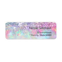 glitter purple opal labels