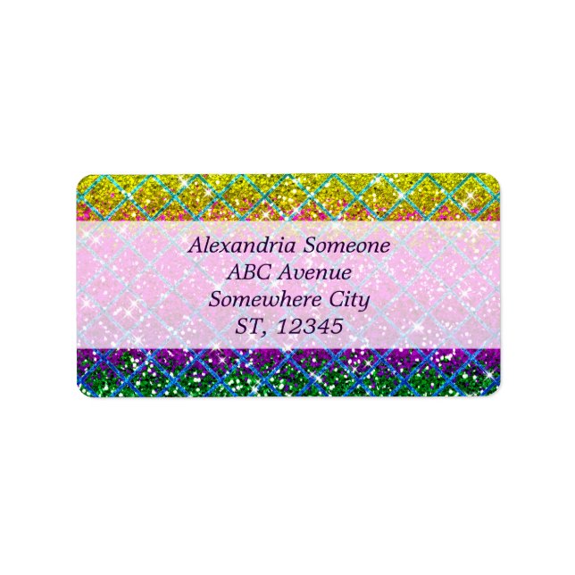 Glitter Purple Snakeskin Label (Front)