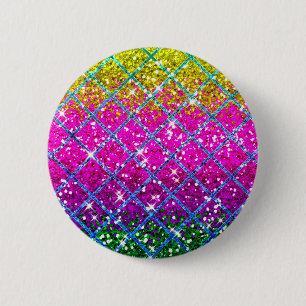 Glitter Purple Snakeskin Pinback Button