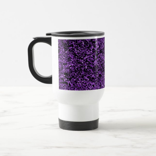 Glitter purple travel mug (Left)