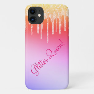 Glitter Queen Hot Pink Sparkles Bling Glam iPhone 11 Case