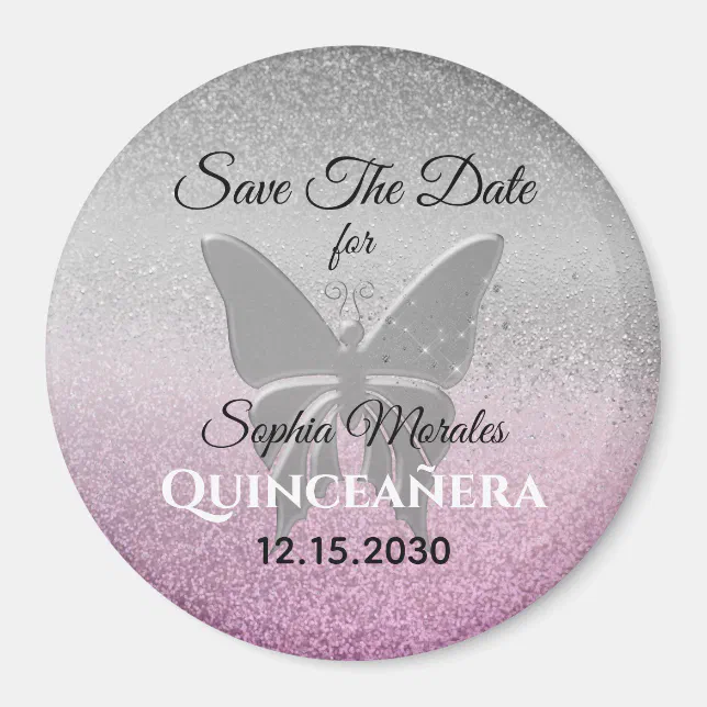 Glitter Quinceañera Save The Date Invitation Zazzle