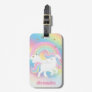 Glitter Rainbow and Unicorn with Personalized Name Luggage Tag