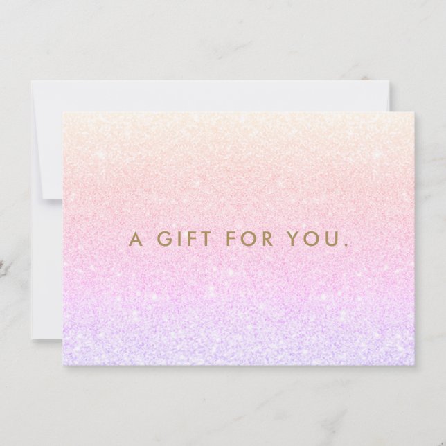 Glitter Rainbow Ombre Gift Certificate (Front)