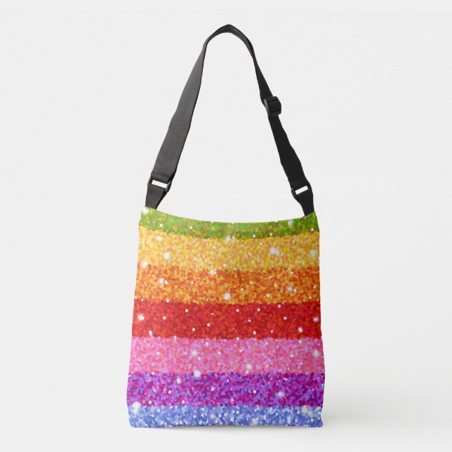 glitter rainbow pattern crossbody bag (Front)
