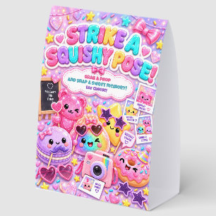 Glitter Rainbow Squishies Party Photo Booth Paper Table Tent