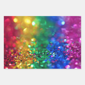 glitter rainbow wrapping paper sheets