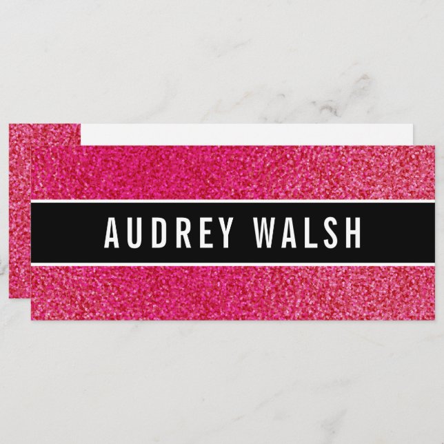 Glitter Raspberry pink luxury Gift Certificate Invitation (Front/Back)