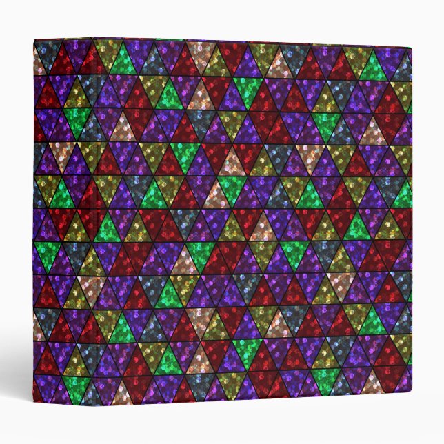 Glitter. Red, green, purple. 3 Ring Binder (Front/Spine)