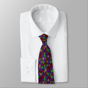 Glitter. Red, green, purple. Neck Tie