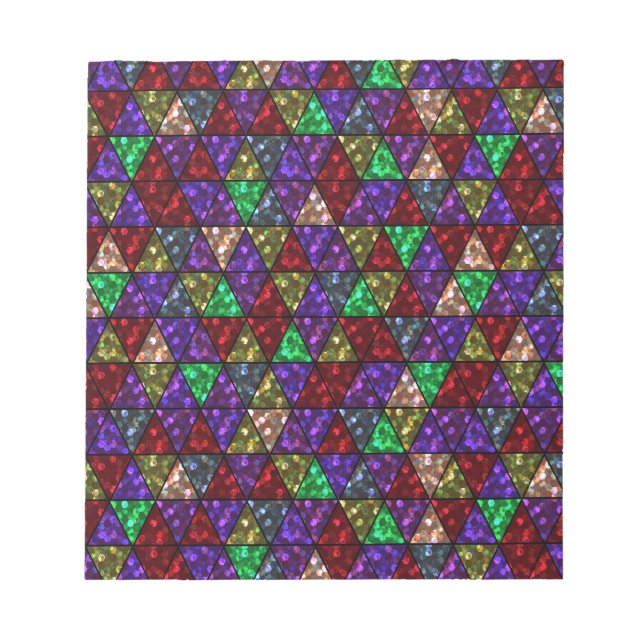 Glitter. Red, green, purple. Notepad (Front)