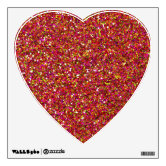 Red Glittery Look Heart: Wall Decals, Zazzle