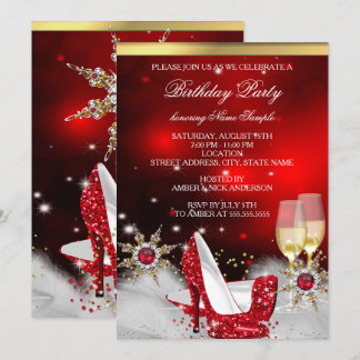 Glitter Red High Heel Shoes Silver Gold Champagne Invitation