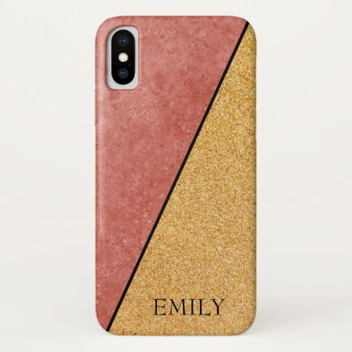 Glitter Red Marbled iPhone X Case