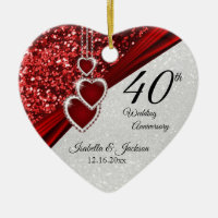 Glitter Red Ruby 40th Anniversary 💕 - Both Sides
