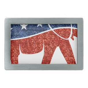 glitter republican elephant belt buckle