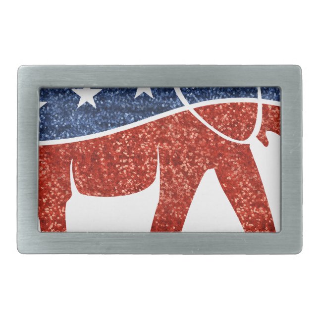 glitter republican elephant belt buckle (Front)