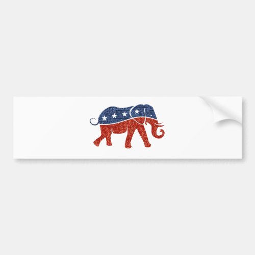 glitter republican elephant bumper sticker